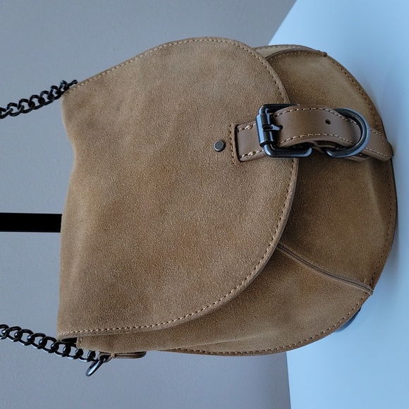 Lucky Brand Bags Lucky Brand Suede Tan Leather Crossbody Purse Bag